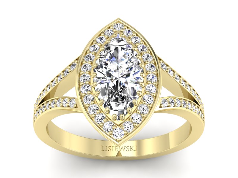 Pierścionek z diamentami żółte złoto promocja - 2061skwpro