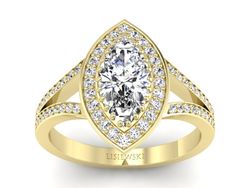 Pierścionek z diamentami żółte złoto promocja - 2061skwpro