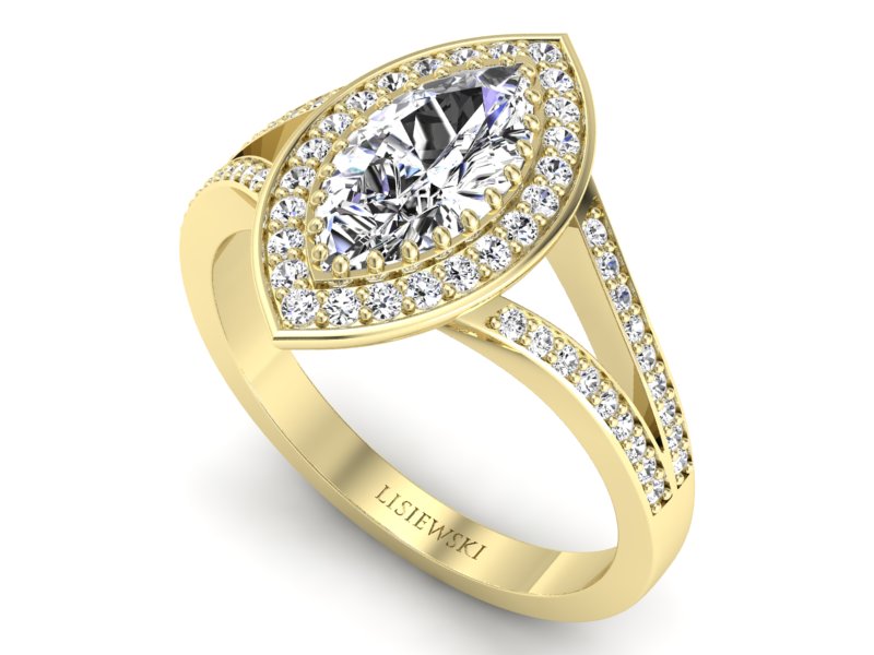 Pierścionek z diamentami żółte złoto promocja - 2061skwpro — zdjęcie 3