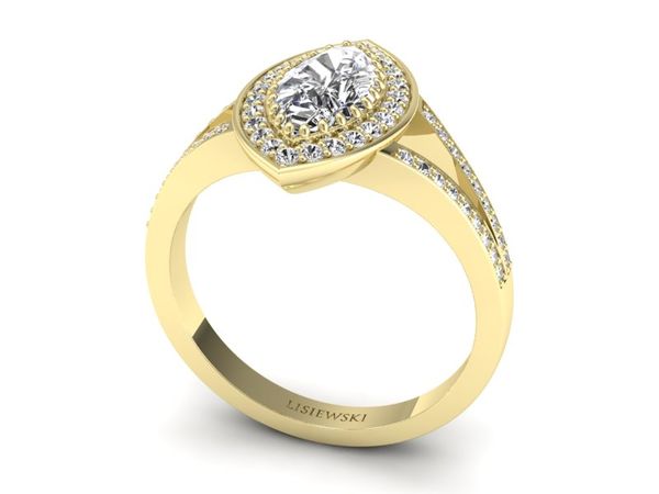 Pierścionek z diamentami żółte złoto promocja - 2061skwpro