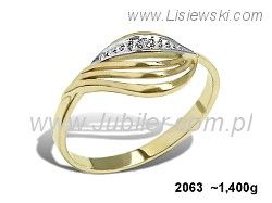 Złoty Pierścionek z cyrkoniami żółte złoto próby 585 - 2063