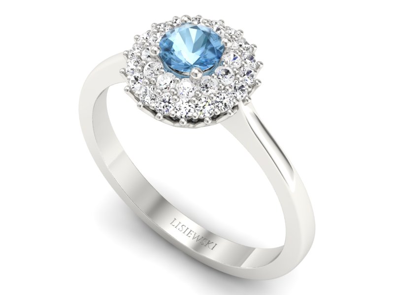 Pierścionek z topazem i brylantami promocja - 2063skwpro — zdjęcie 3