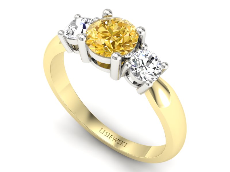 Złoty Pierścionek z żółtym szafirem promocja - 2067skwpro — zdjęcie 3