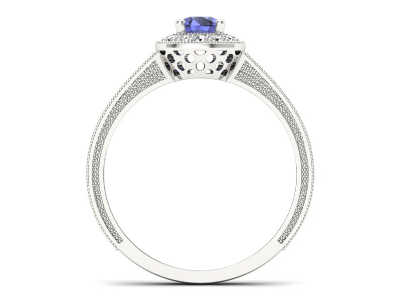 Pierścionek z tanzanitem i brylantami promocja - 2068skwpro — zdjęcie 2