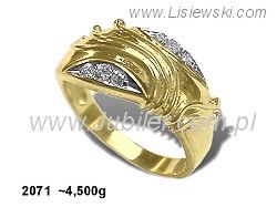 Złoty Pierścionek z cyrkoniami żółte złoto próby 585 - 2071