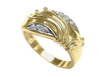Złoty Pierścionek z brylantami żółte złoto - 2071br - 1
