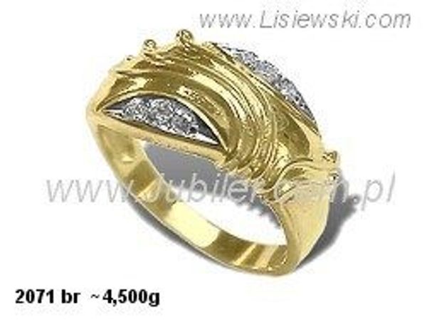 Złoty Pierścionek z brylantami złoto próby 585 żółte złoto - 2071br