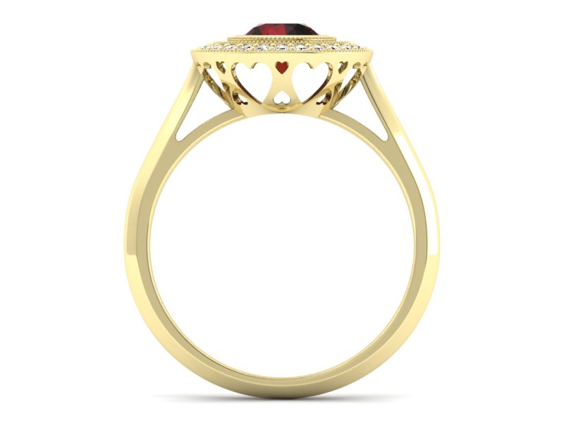 Pierścionek z granatem i brylantami promocja - 2071skkpro — zdjęcie 2