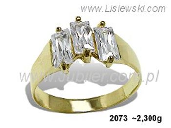 Złoty Pierścionek z cyrkoniami żółte złoto proba 585 - 2073 - 1