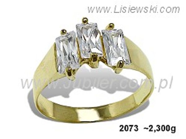 Złoty Pierścionek z cyrkoniami żółte złoto proba 585 - 2073