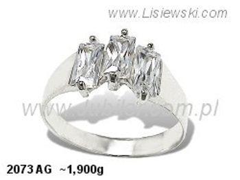 Pierścionek srebrny z cyrkoniami biżuteria srebrna - 2073ag - 1