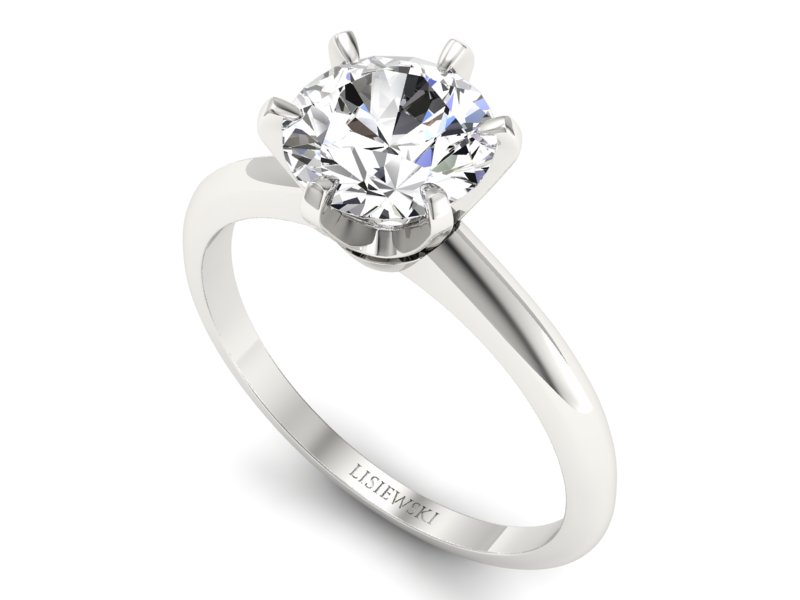 Pierścionek z brylantem białe złoto promocja - 2078skwpro — zdjęcie 3