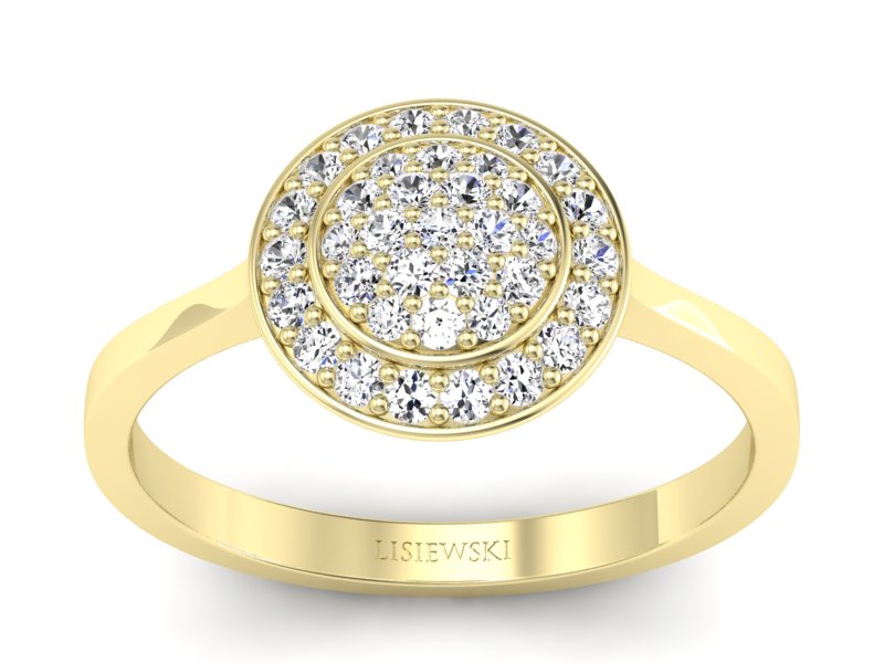 Złoty Pierścionek z brylantami promocja - 2085skwpro