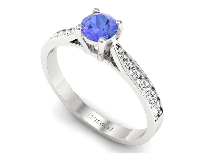 Pierścionek z tanzanitem i brylantami promocja - 2094skwpro — zdjęcie 3