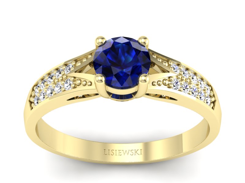Pierścionek z szafirem i brylantami promocja - 2097skwpro