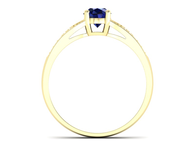 Pierścionek z szafirem i brylantami promocja - 2097skwpro — zdjęcie 2