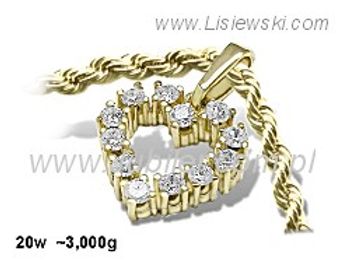 Złoty Wisiorek zawieszka z cyrkoniami żółte złoto 585 - 20w - 1