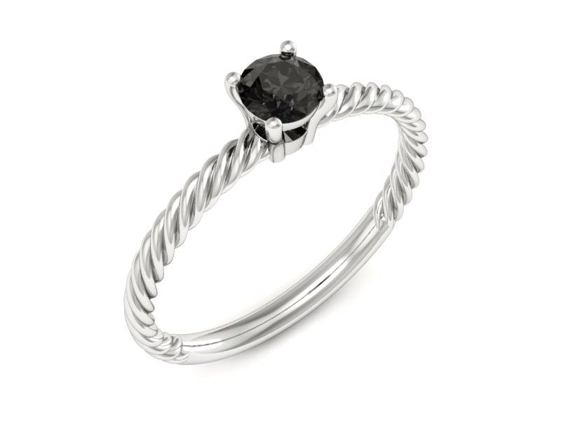 Pierścionek zaręczynowy z czarnym diamentem promocja - 2109skwpro - 1