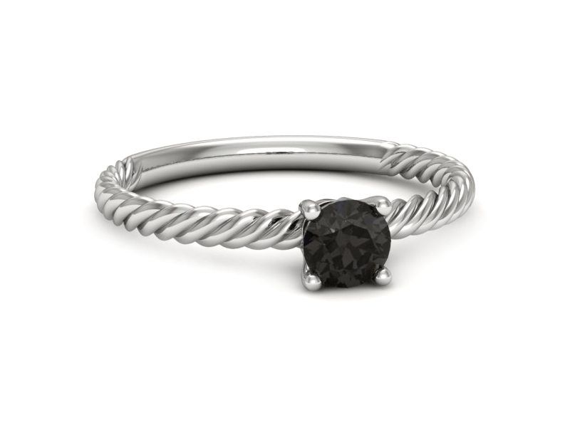 Pierścionek zaręczynowy z czarnym diamentem promocja - 2109skwpro - 2