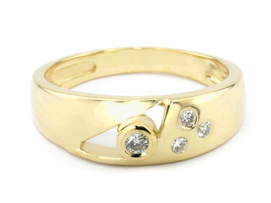 Złoty pierścionek z brylantami żółte złoto - 2121br — zdjęcie 3