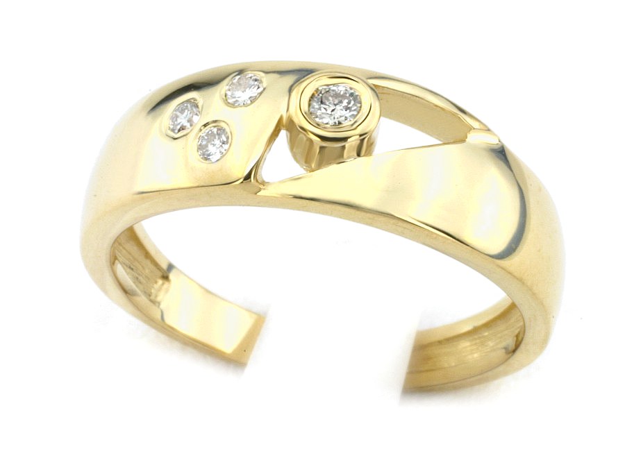 Złoty pierścionek z brylantami żółte złoto - 2121br