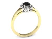 pierścionek z diamentami żółte złoto próba 585 promocja - 2123skwpro- 3