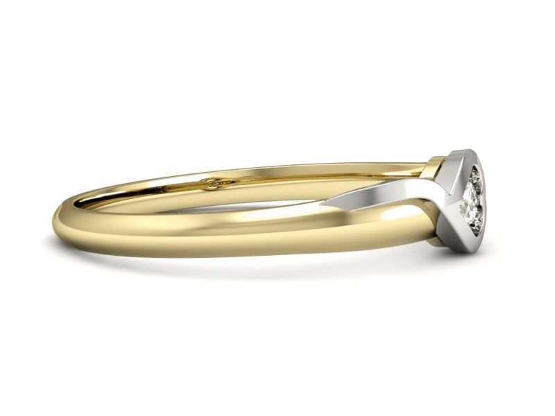 Złoty pierścionek z brylantem promocja - 2129skwpro - 2