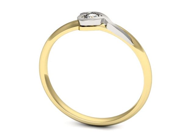 Złoty pierścionek z brylantem promocja - 2129skwpro