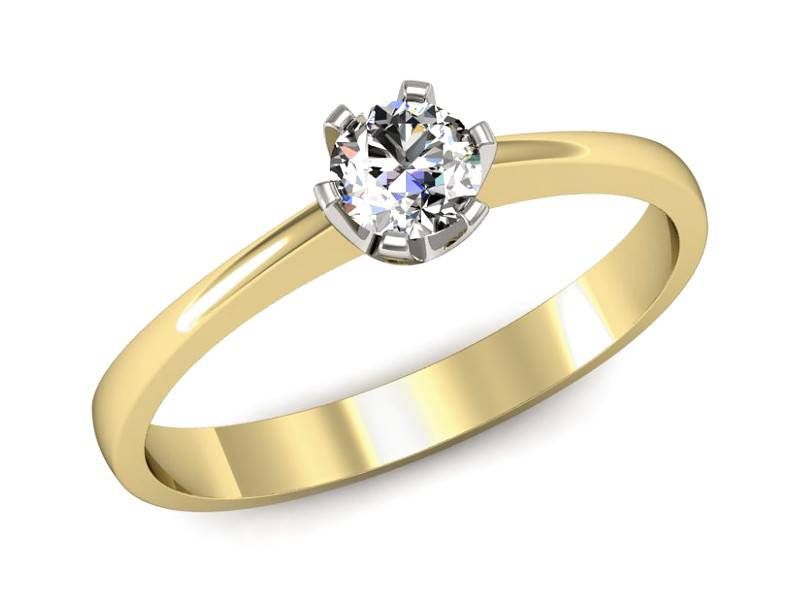 Złoty pierścionek z brylantem promocja - 2136skwpro - 1