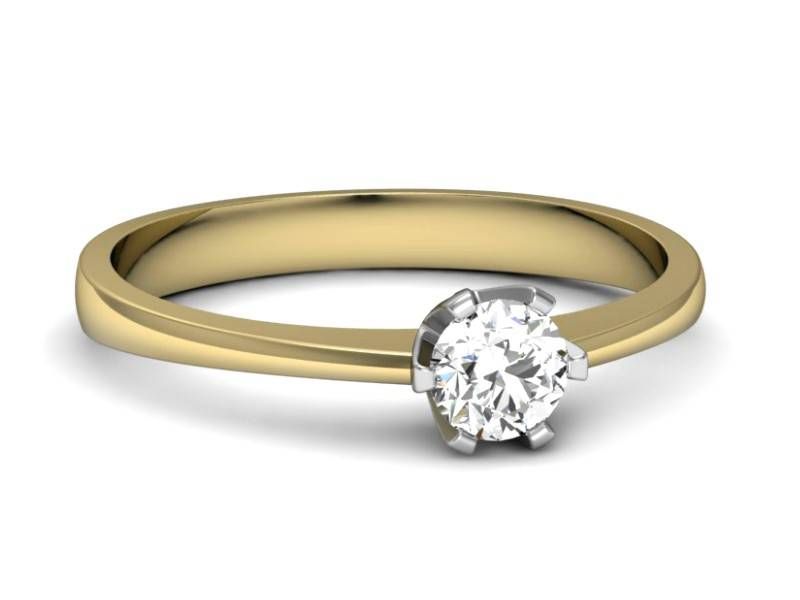 Złoty pierścionek z brylantem promocja - 2136skwpro - 2