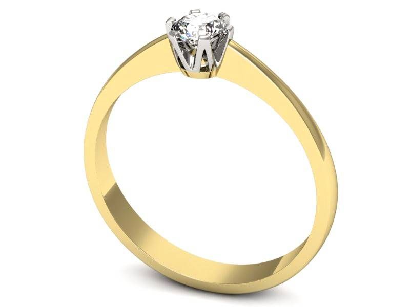 Złoty pierścionek z brylantem promocja - 2136skwpro - 3