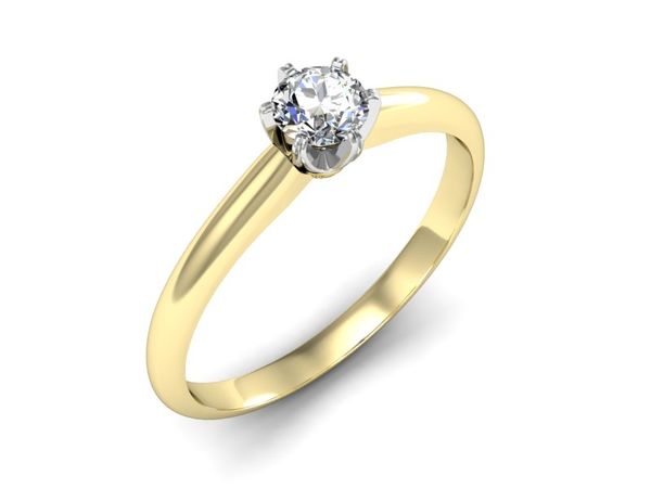 Złoty pierścionek z diamentem promocja - 2168skwpro- 1