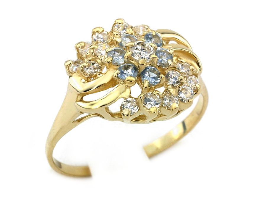 Złoty pierścionek z cyrkoniami - 2176n