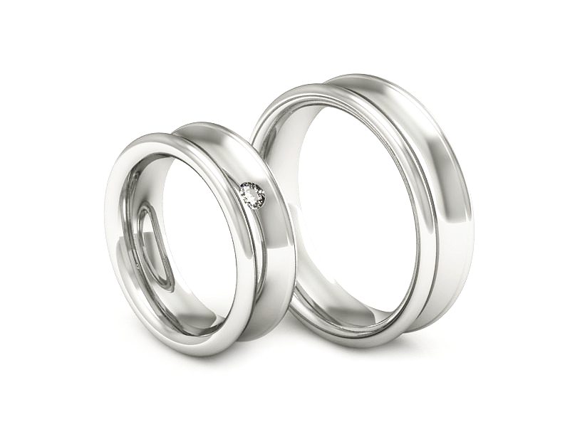 Obrączki brylant grawer białe złoto - 2181326b — zdjęcie 3