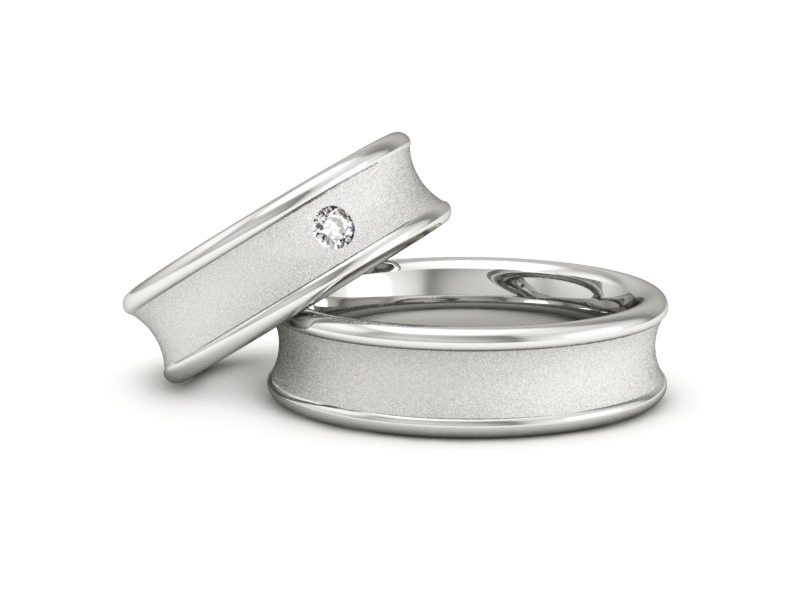 Obrączki ślubne z brylantem białe złoto - 2181326bms — zdjęcie 2