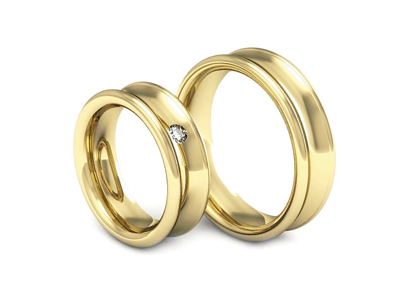 Obrączki ślubne z brylantem nowoczesne - 2181326z — zdjęcie 3