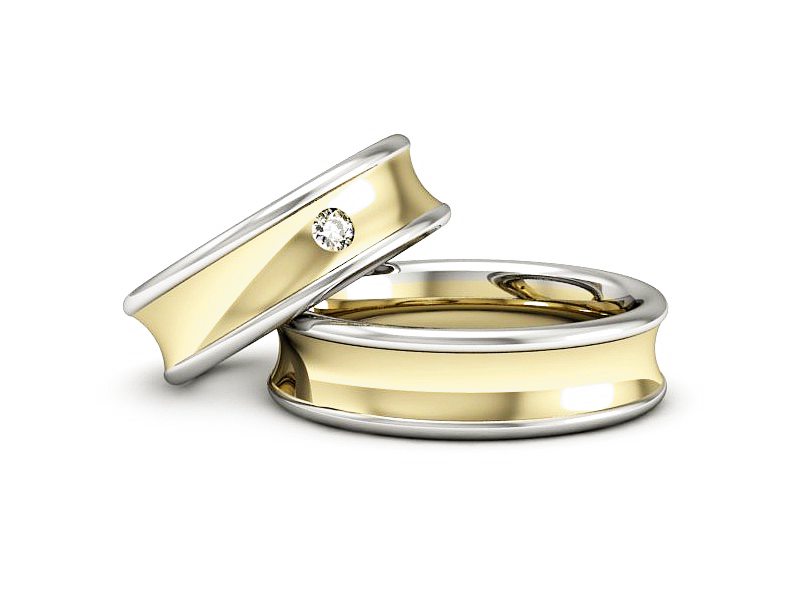Obrączki brylant dwukolorowe złoto grawer - 2181326zbmp — zdjęcie 2