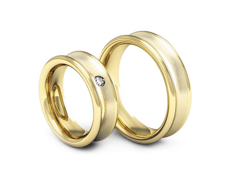 Obrączki ślubne z brylantem soczewkowe - 2181326zmp — zdjęcie 3