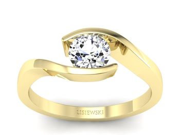 Złoty pierścionek z białym szafirem - 2186skwpro - 1