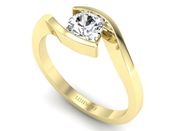 Złoty pierścionek z białym szafirem - 2186skwpro - 3