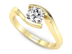Złoty pierścionek z białym szafirem - 2186skwpro