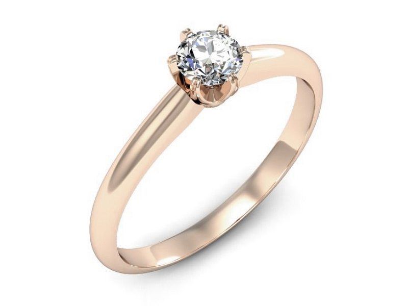 Pierścionek zaręczynowy z diamentem różowe złoto promocja - 2208skwpro