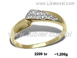 Złoty Pierścionek z brylantami żółte złoto - 2209_br - 1