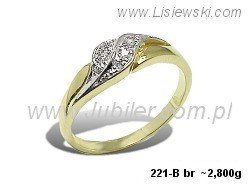 Pierścionek z diamentami żółte i białe złoto - 221bbr — zdjęcie 2
