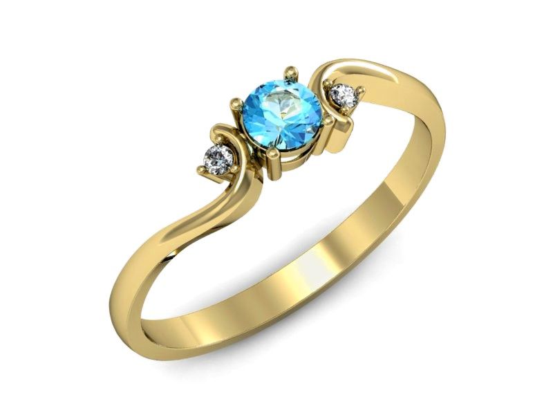 pierścionek zaręczynowy z topazem i brylantami promocja - 2220skwpro