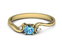 pierścionek zaręczynowy z topazem i brylantami promocja - 2220skwpro- 2