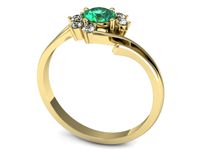 Złoty pierścionek ze szmaragdem z brylantami - 2221skwpro- 3