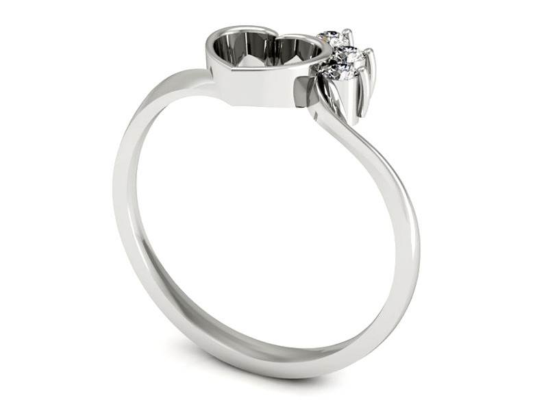 Złoty pierścionek z brylantami białe złoto - 2222b — zdjęcie 3