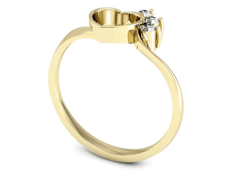 Złoty pierścionek z brylantami żółte złoto - 2222br_SI_H — zdjęcie 3