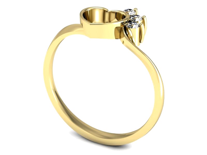Złoty pierścionek z diamentami żółte złoto - 2222br_VS_H — zdjęcie 3